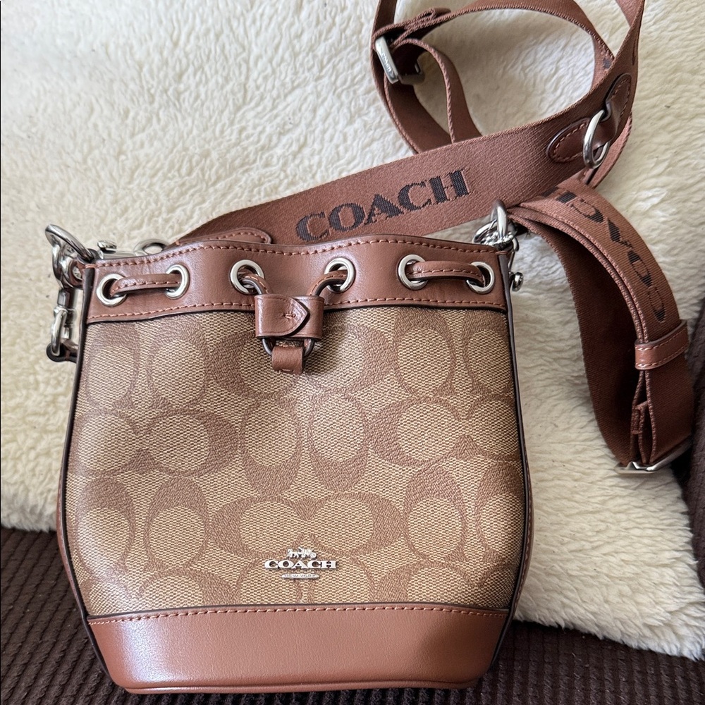 Coach Tan and Brown Crossbody Bag